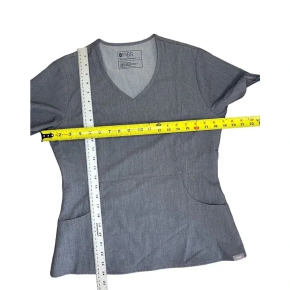 Figs Gray V-Neck Scrub Top - Picture 5 of 5